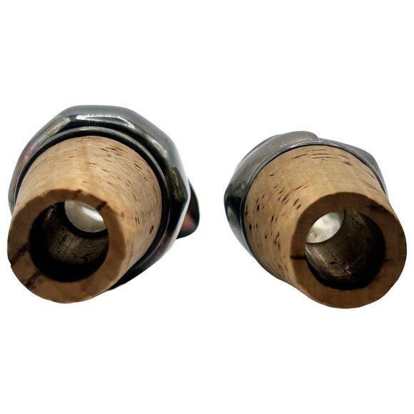 Set of 2 Silver Wine Aerator Stopper Cork Ewer & Pig/Hog Head Design Vintage - Picture 5 of 5